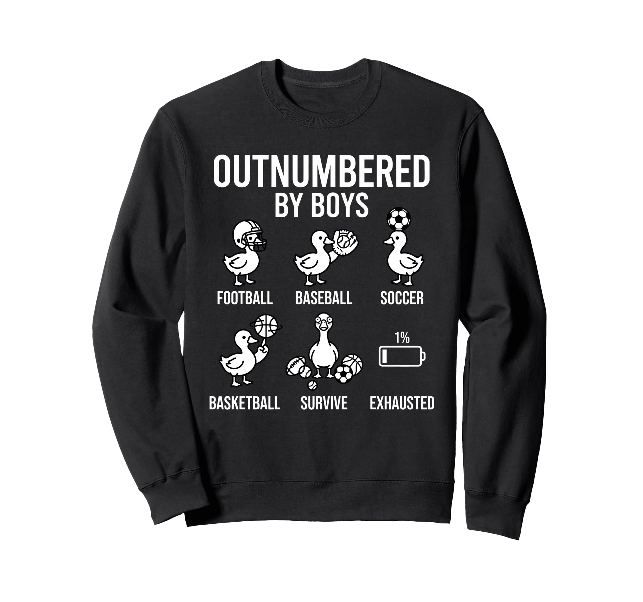 Outnumbered Ducklings Football Sweatshirt - Unique Graphic Men Women - T-Shirt, Sweatshirt, Hoodie