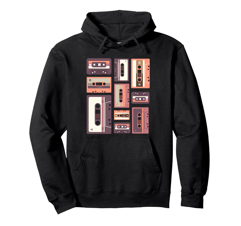 80S Mix Tape 80S Music Cassette Tape Hoodie - Fun Novelty Design for Adults - T-Shirt, Sweatshirt, Hoodie