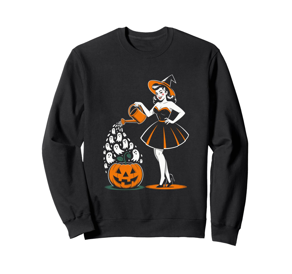 Halloween Pinup Witch 1950S Spooky Sweatshirt - Streetwear Style Unisex - T-Shirt, Sweatshirt, Hoodie