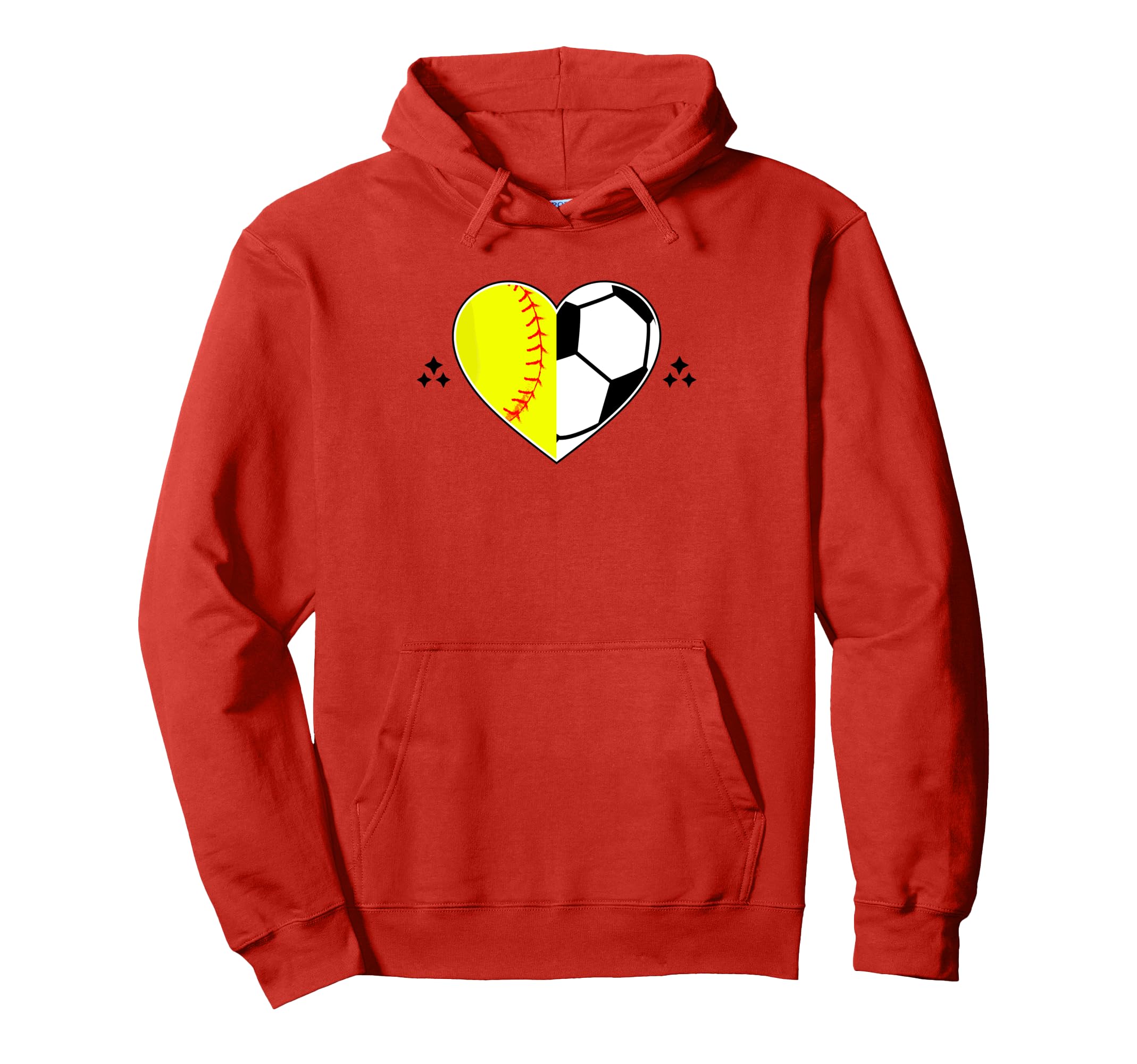 Soccer And Softball Heart Catcher Hoodie - Novelty Apparel for Adults - T-Shirt, Sweatshirt, Hoodie
