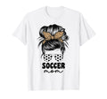 Soccer Mom Mama Leopard Messy Bun T-Shirt - Fun Novelty Design for Adults - T-Shirt, Sweatshirt, Hoodie