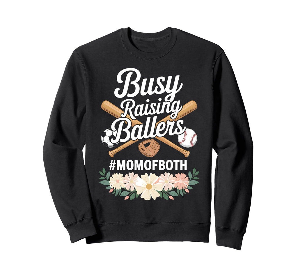 Mom Both Soccer Baseball Sports Sweatshirt - Minimalist Print Men Women - T-Shirt, Sweatshirt, Hoodie