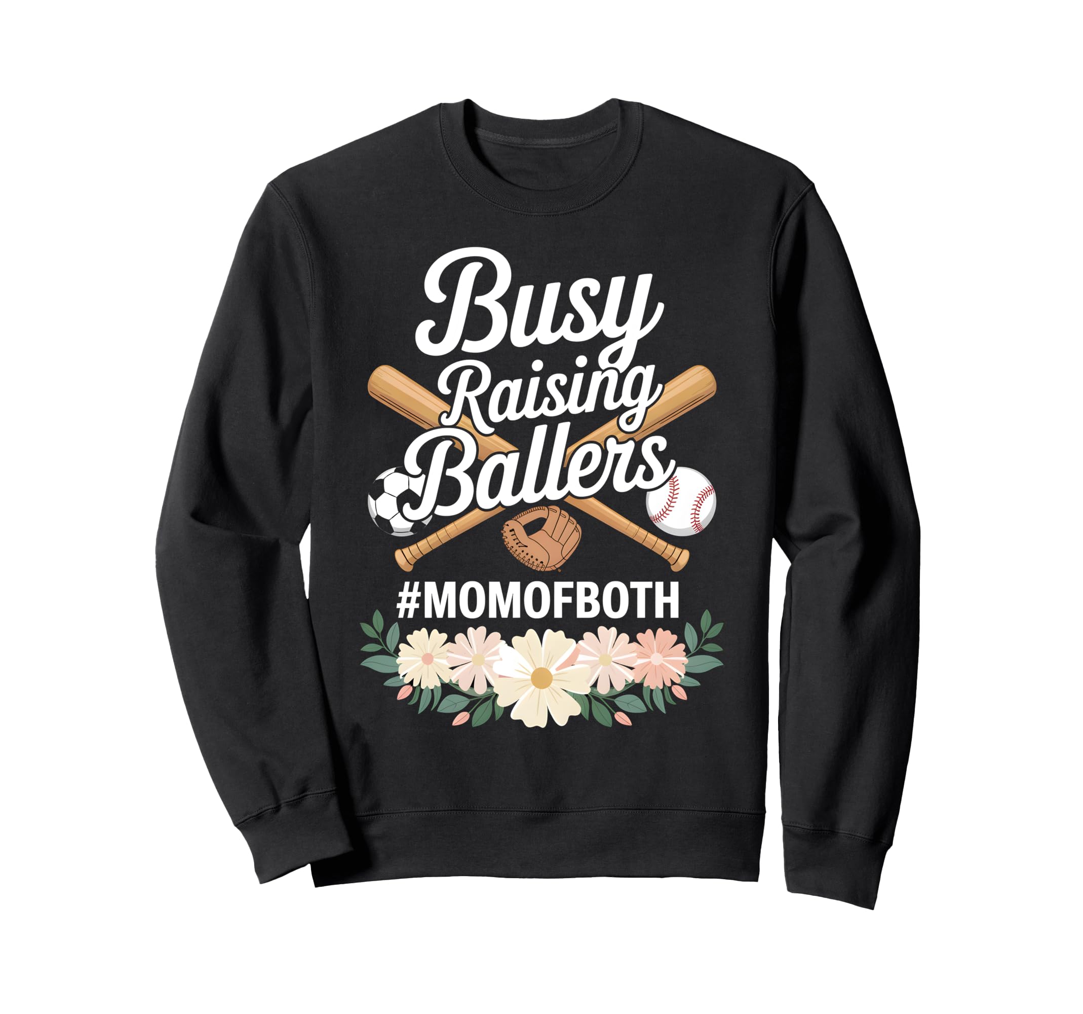 Mom Both Soccer Baseball Sports Sweatshirt - Minimalist Print for Adults - T-Shirt, Sweatshirt, Hoodie