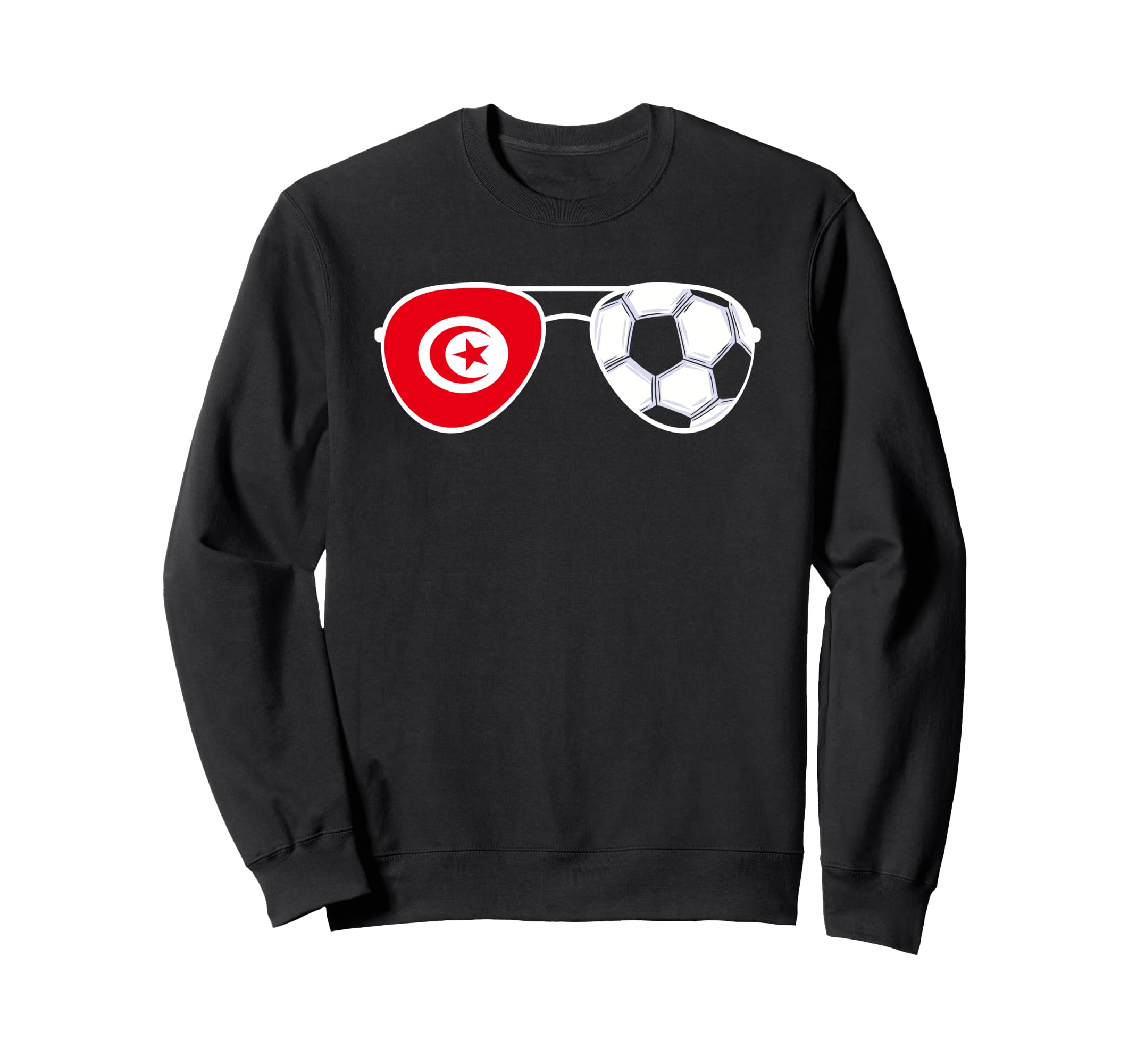 Tunisia Flag Football Sunglasses Sweatshirt - Trendy Graphic Unisex - T-Shirt, Sweatshirt, Hoodie