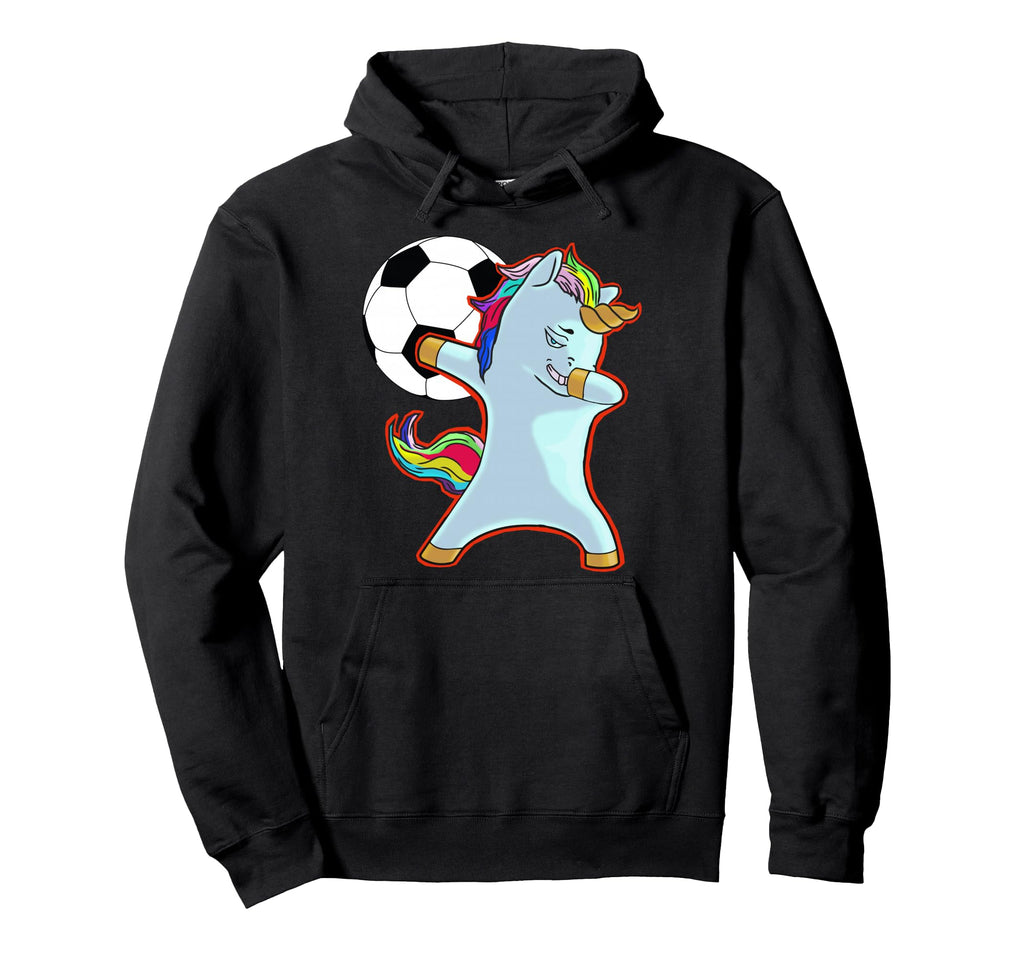 Funny Soccer Dab Dabbing Unicorn Hoodie - Aesthetic Graphic for Adults - T-Shirt, Sweatshirt, Hoodie