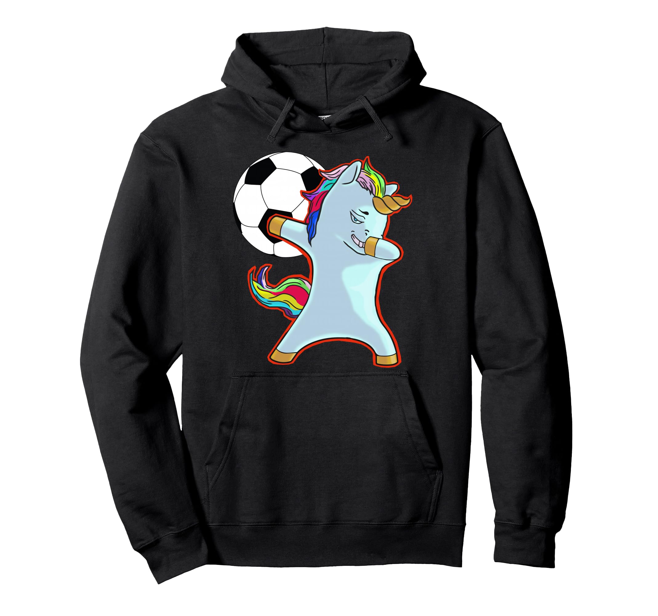 Funny Soccer Dab Dabbing Unicorn Hoodie - Aesthetic Graphic for Adults - T-Shirt, Sweatshirt, Hoodie