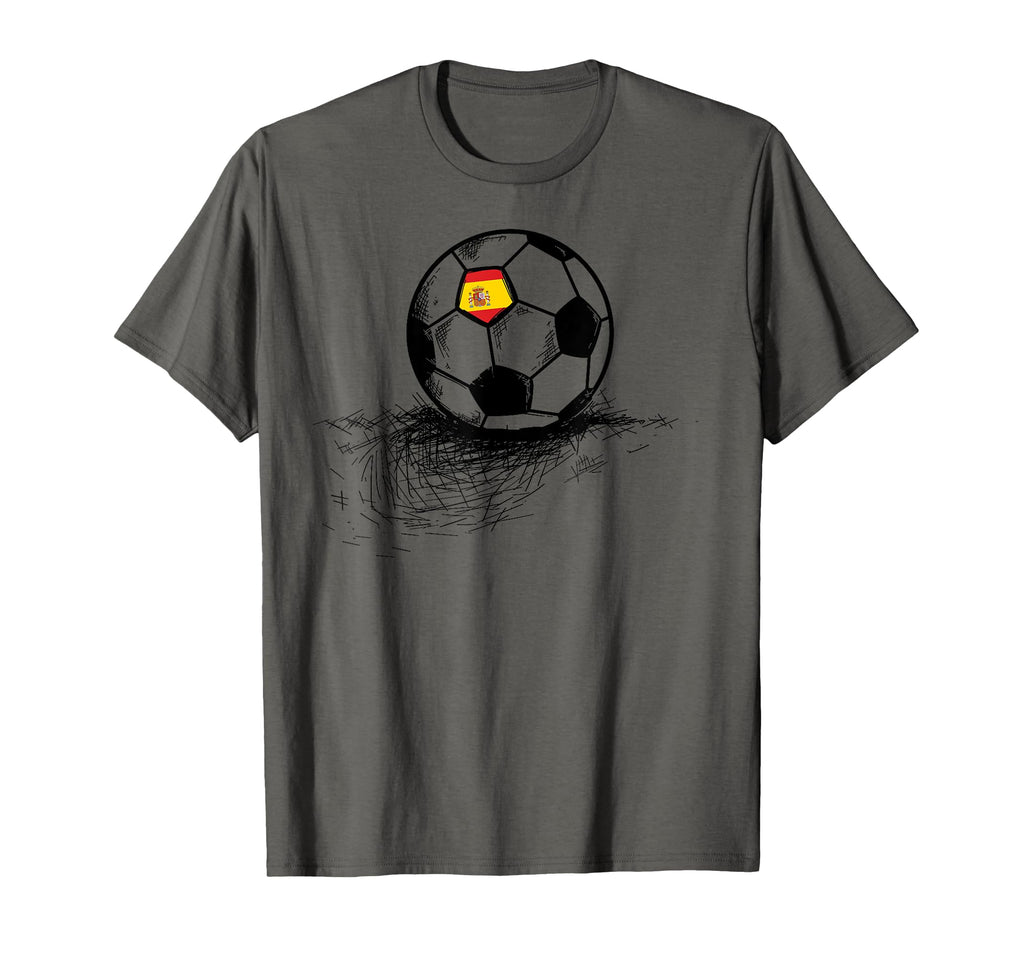 Spain Soccer Ball Flag Spanish Football T-Shirt - Novelty Apparel Unisex - T-Shirt, Sweatshirt, Hoodie