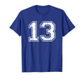 Number 13 Distressed Thirteen Sport T-Shirt - Unique Graphic for Adults - T-Shirt, Sweatshirt, Hoodie