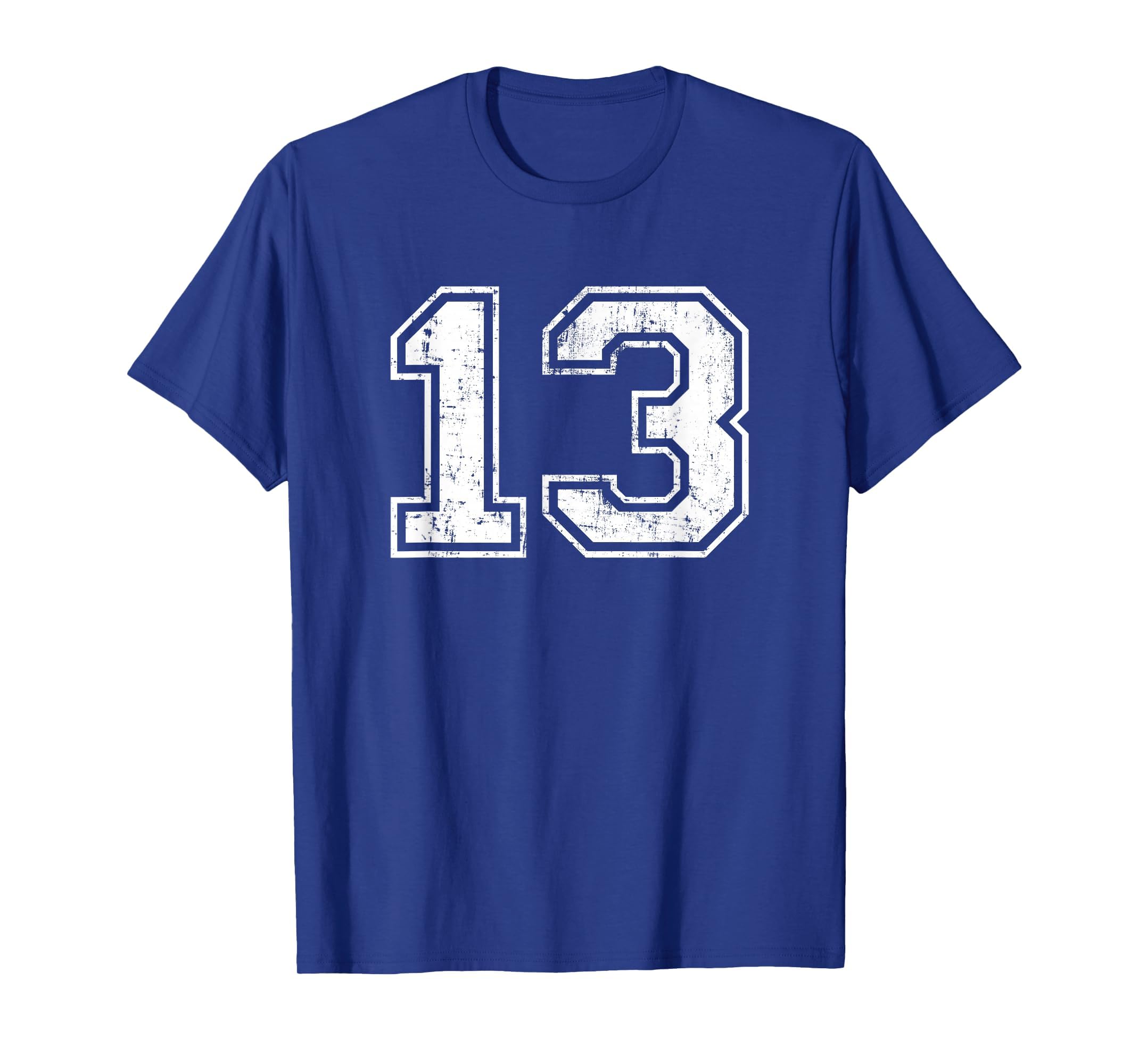 Number 13 Distressed Thirteen Sport T-Shirt - Unique Graphic for Adults - T-Shirt, Sweatshirt, Hoodie