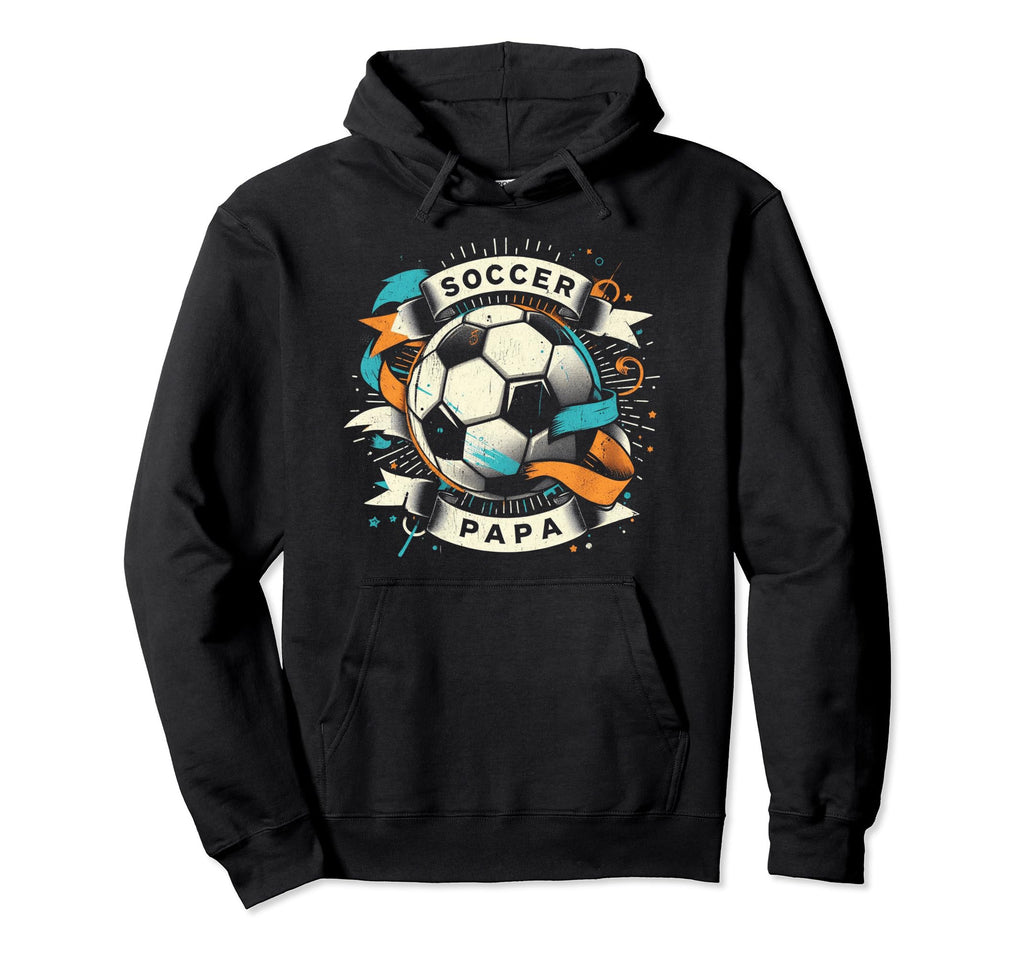 Soccer Papa Family Matching Dad Hoodie - Minimalist Print for Adults - T-Shirt, Sweatshirt, Hoodie