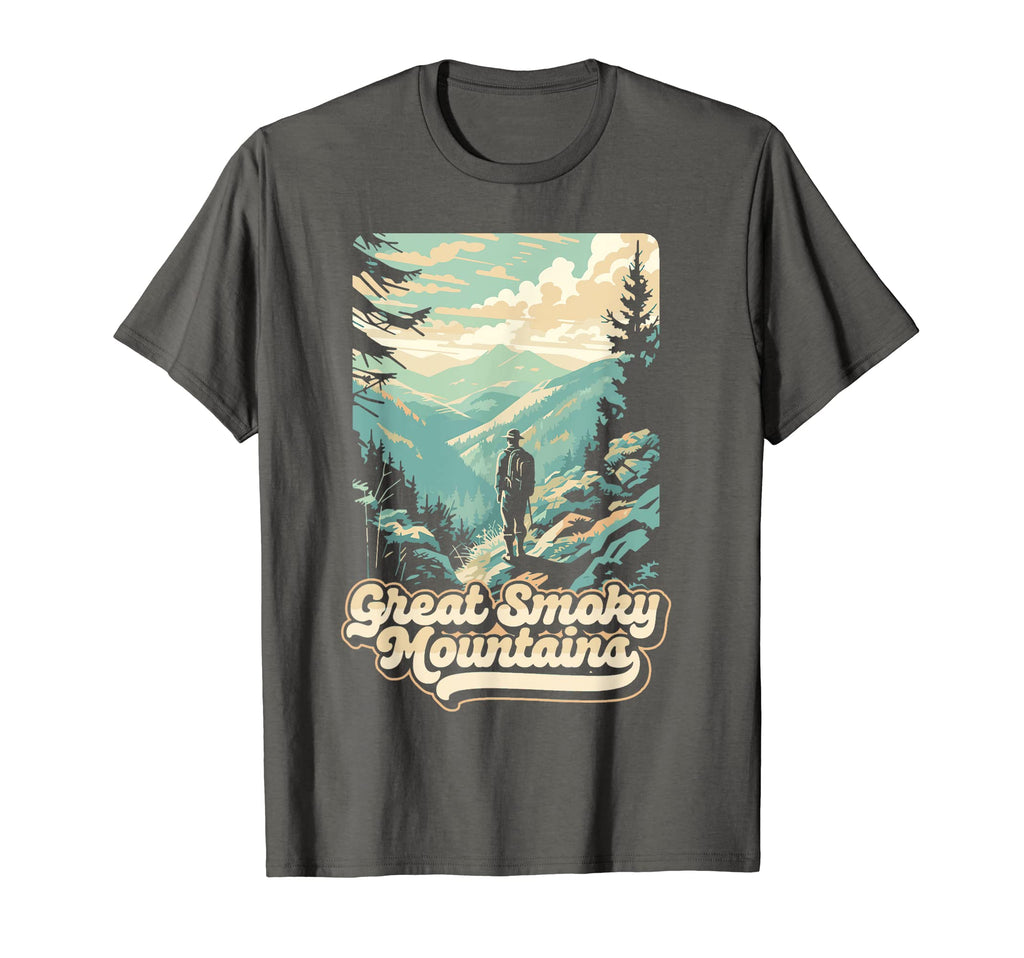 Great Smoky Mountains Hiking T-Shirt - Minimalist Print for Adults - T-Shirt, Sweatshirt, Hoodie