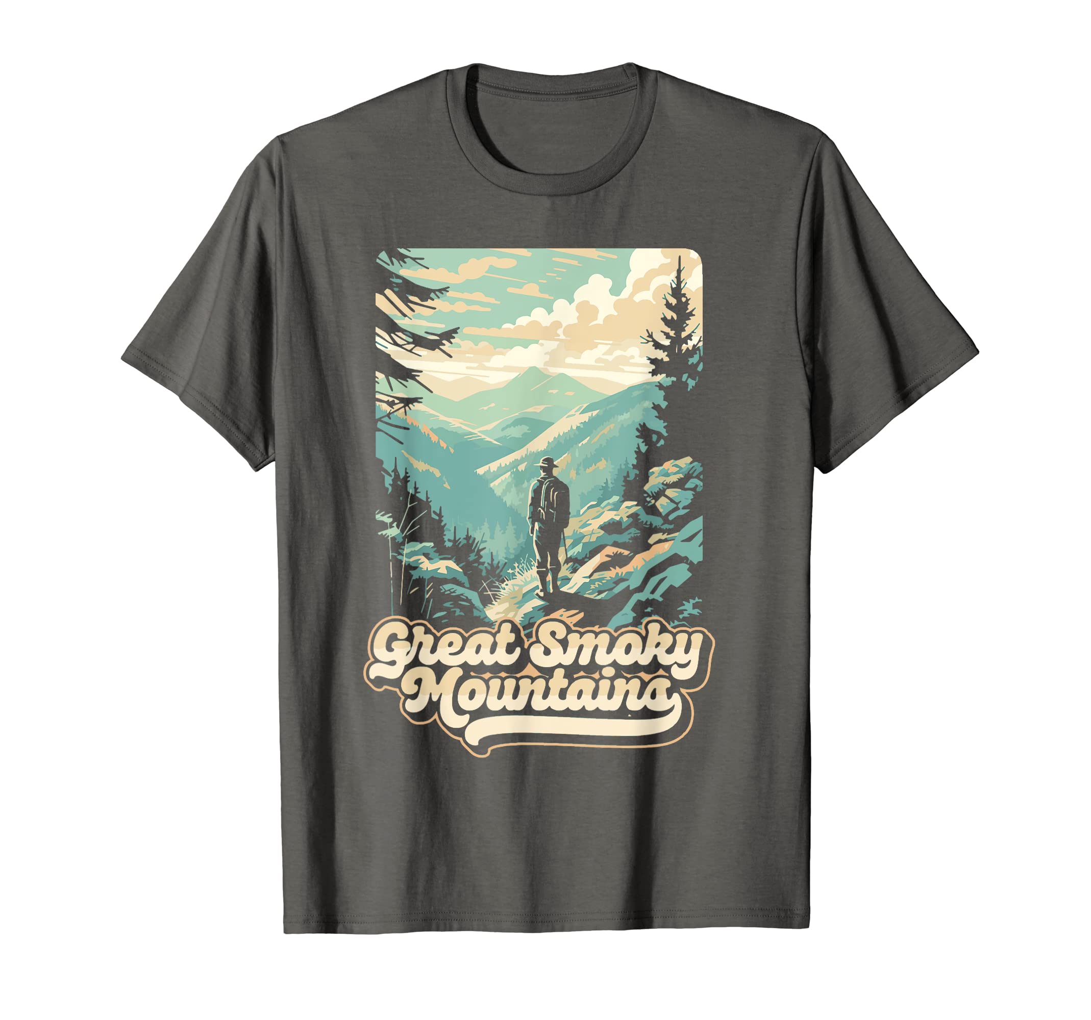 Great Smoky Mountains Hiking T-Shirt - Minimalist Print for Adults - T-Shirt, Sweatshirt, Hoodie