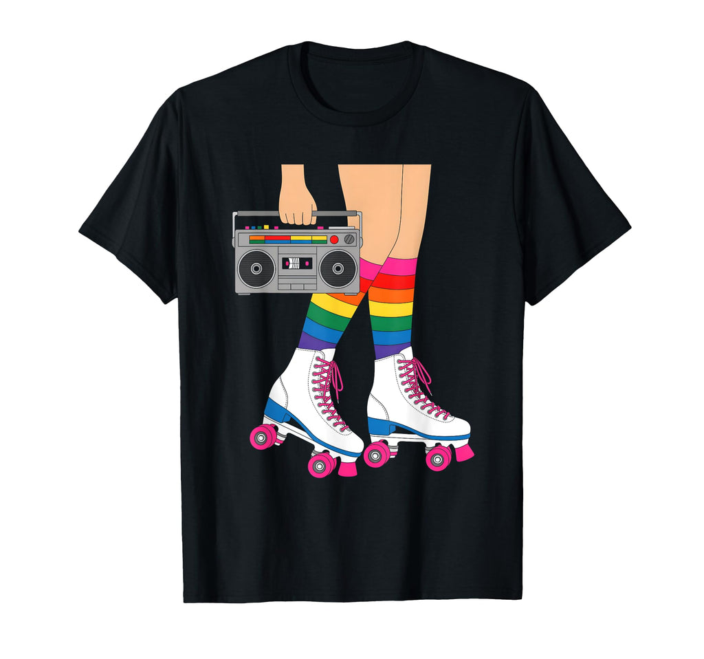 Skate Boombox Rainbow Socks Roller T-Shirt - Fun Novelty Design Men Women - T-Shirt, Sweatshirt, Hoodie