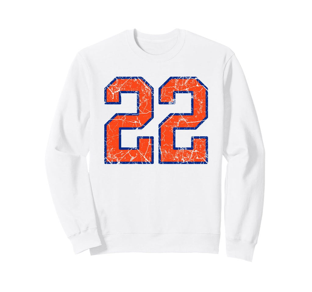 Orange And Blue Sports Number 22 Sweatshirt - Aesthetic Graphic Men Women - T-Shirt, Sweatshirt, Hoodie