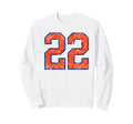 Orange And Blue Sports Number 22 Sweatshirt - Aesthetic Graphic Men Women - T-Shirt, Sweatshirt, Hoodie