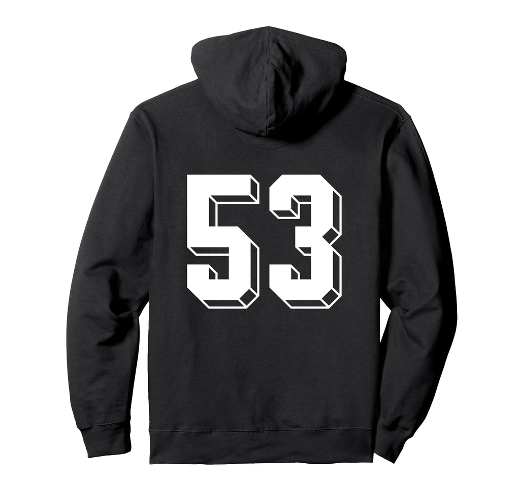 Number 53 Backside 80S 90S Team Hoodie - Casual Everyday Wear Unisex - T-Shirt, Sweatshirt, Hoodie