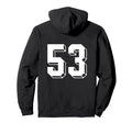Number 53 Backside 80S 90S Team Hoodie - Casual Everyday Wear Unisex - T-Shirt, Sweatshirt, Hoodie