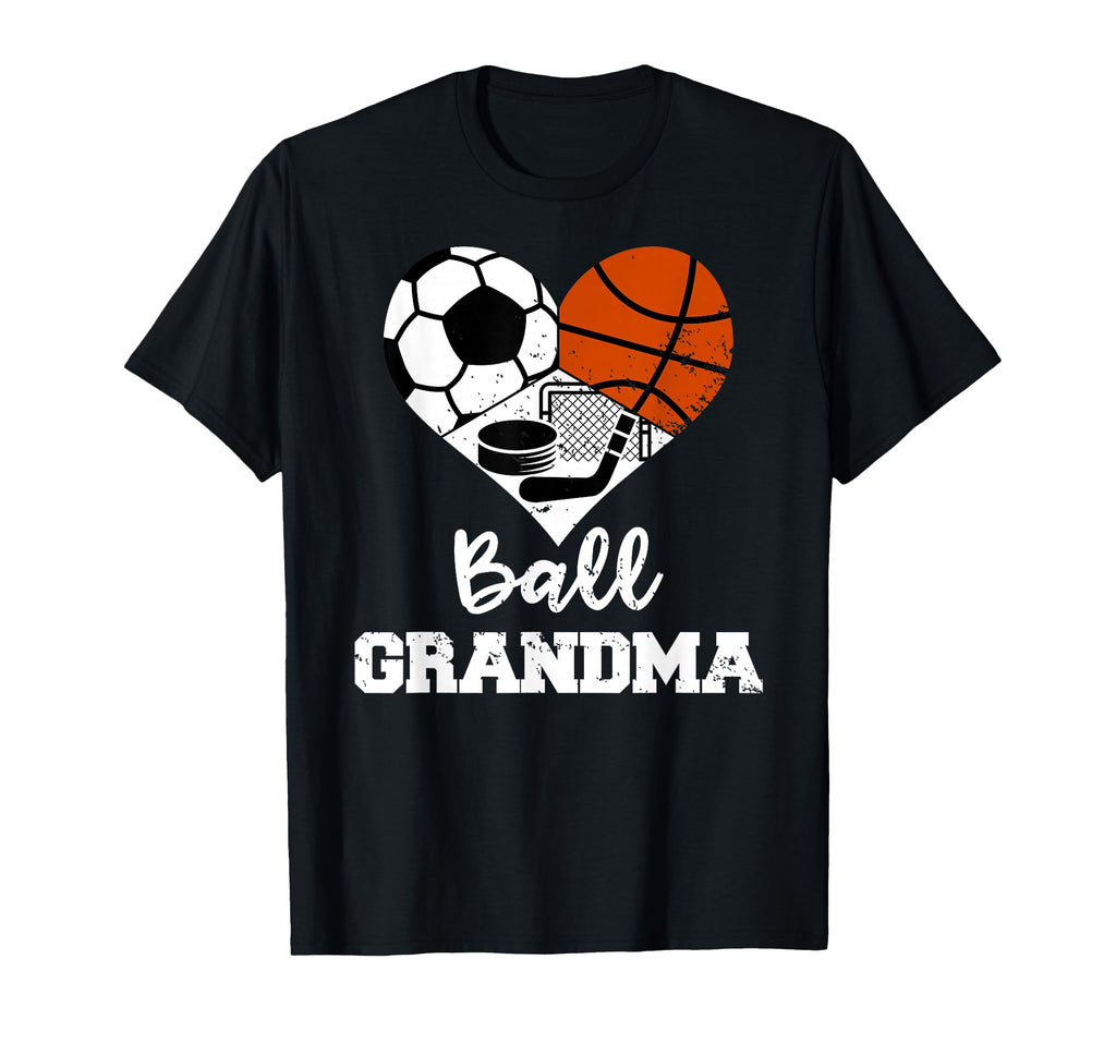Ball Grandma Heart Funny Soccer Basketball T-Shirt - Unique Graphic Unisex - T-Shirt, Sweatshirt, Hoodie