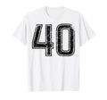 Black Sports Team Number 40 T-Shirt - Streetwear Style Unisex - T-Shirt, Sweatshirt, Hoodie