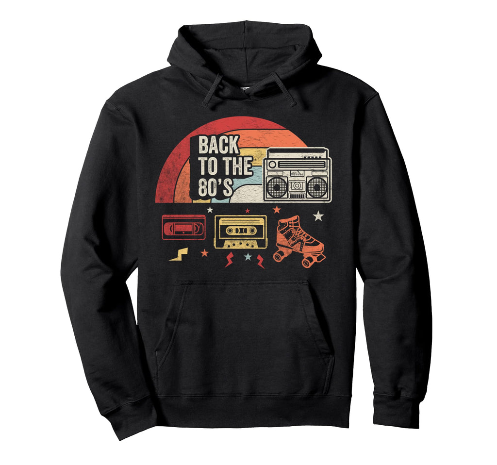 Back To 80S Boombox Cassette Tape Hoodie - Unique Graphic Unisex - T-Shirt, Sweatshirt, Hoodie