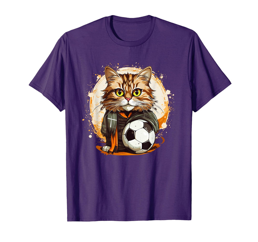 Pretty Soccer Cat Face And Costume T-Shirt - Aesthetic Graphic Unisex - T-Shirt, Sweatshirt, Hoodie