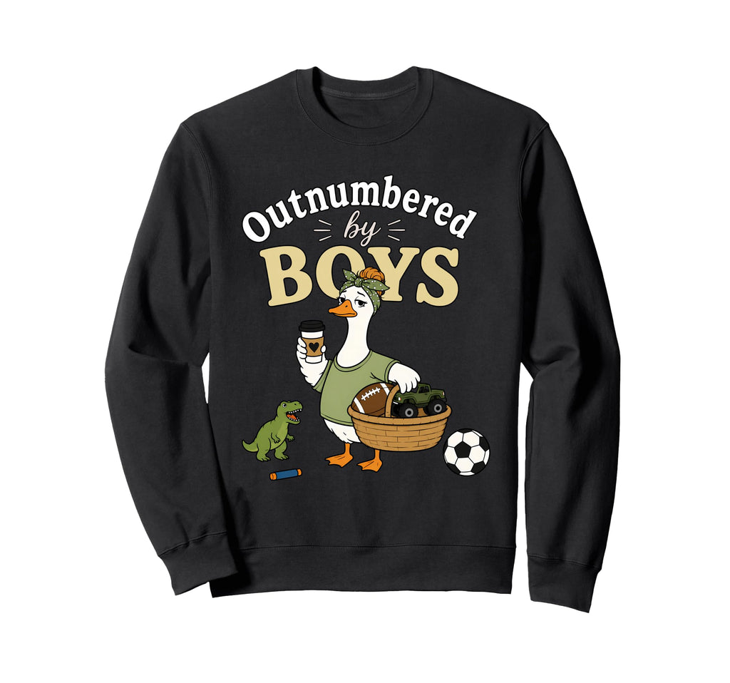 Outnumbered Funny Mom Soccer Sweatshirt - Casual Everyday Wear for Adults - T-Shirt, Sweatshirt, Hoodie