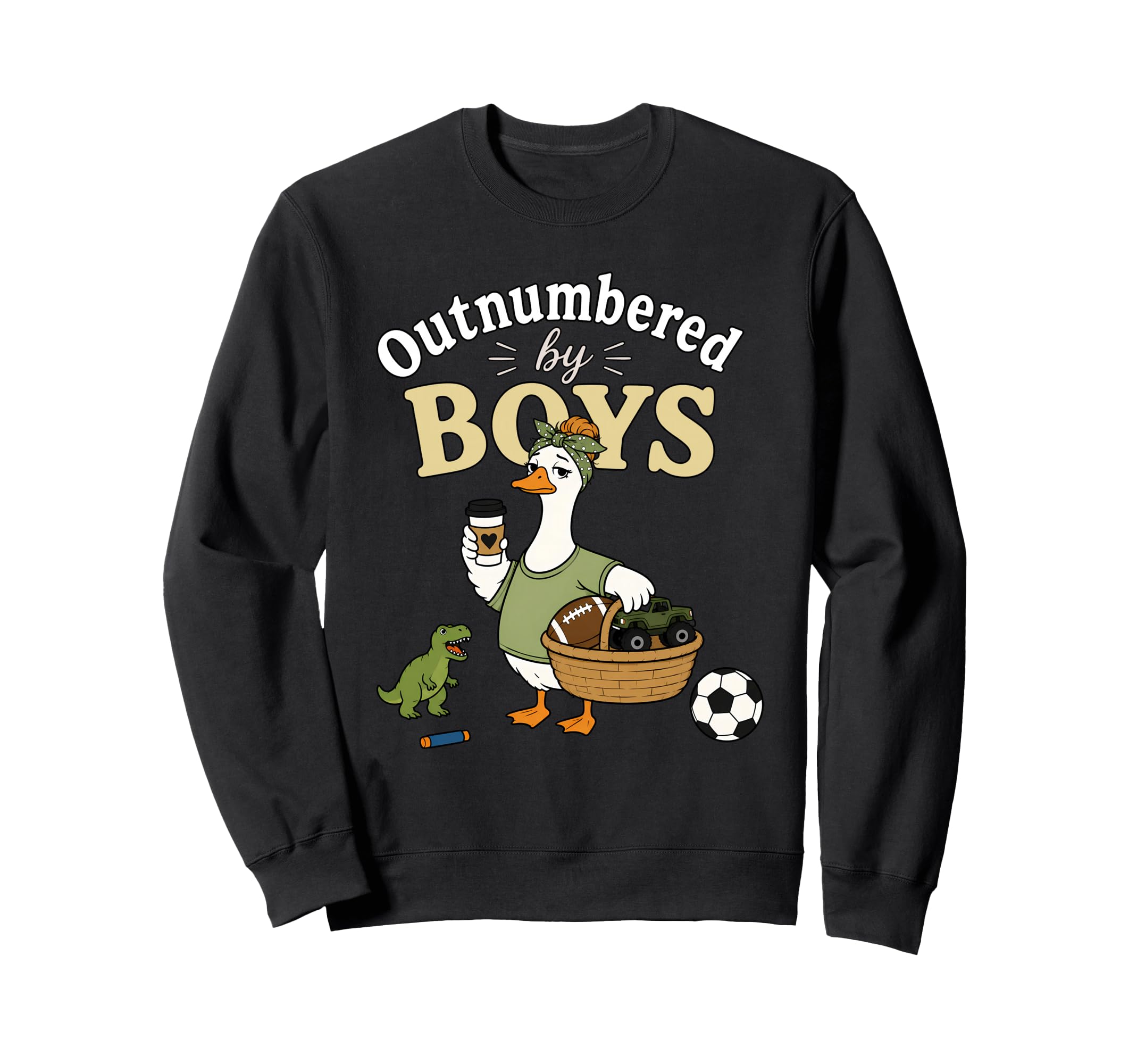 Outnumbered Funny Mom Soccer Sweatshirt - Casual Everyday Wear for Adults - T-Shirt, Sweatshirt, Hoodie