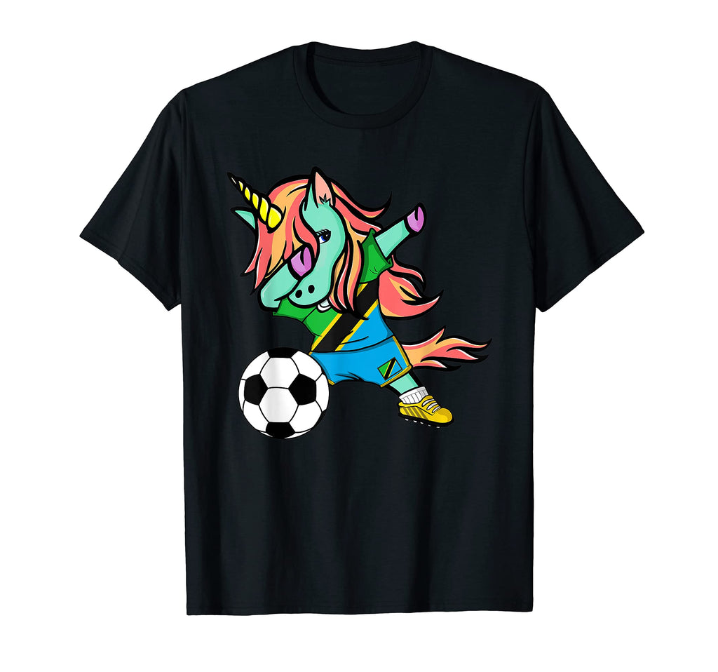 Unicorn Dab Tanzania Soccer Jersey T-Shirt - Streetwear Style Unisex - T-Shirt, Sweatshirt, Hoodie