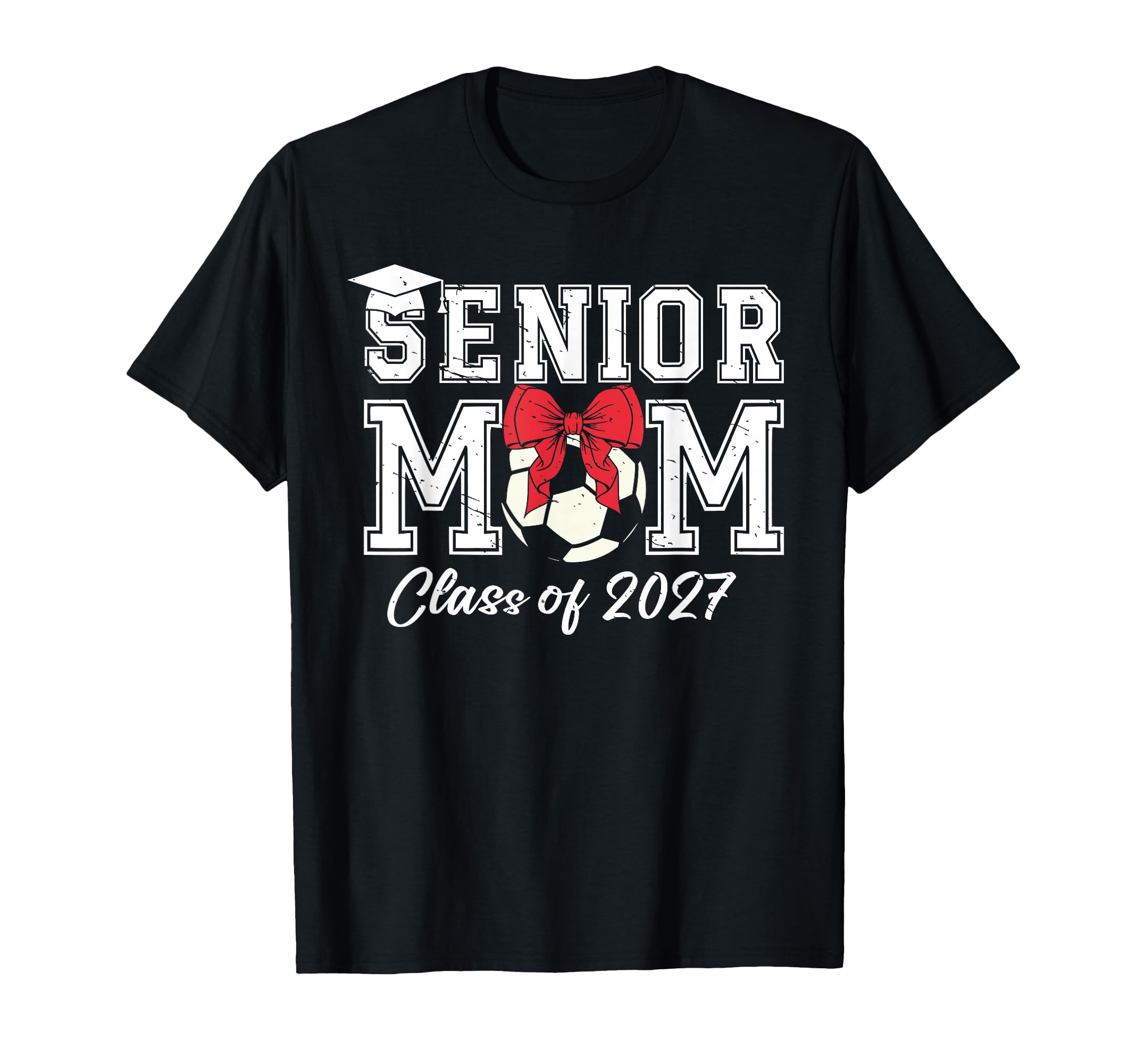 Coquette Bow Senior Mom Class 2027 Soccer T-Shirt - Novelty Apparel Unisex - T-Shirt, Sweatshirt, Hoodie