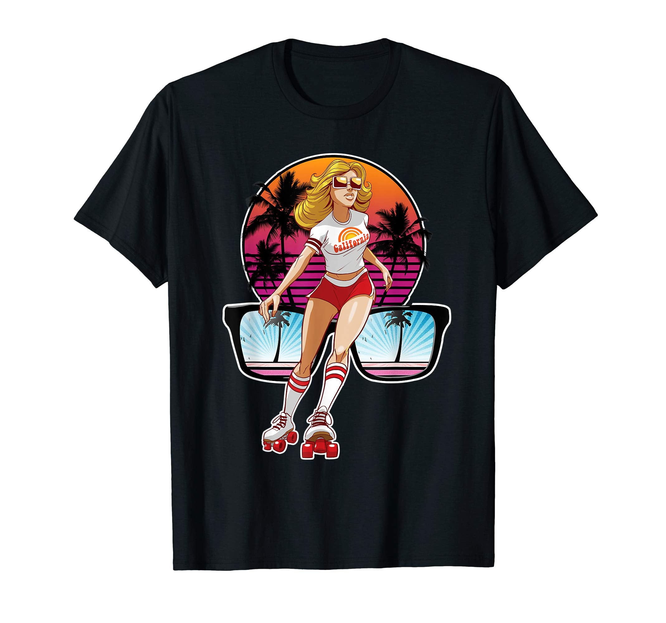 80S California Roller Skate T-Shirt - Casual Everyday Wear for Adults - T-Shirt, Sweatshirt, Hoodie