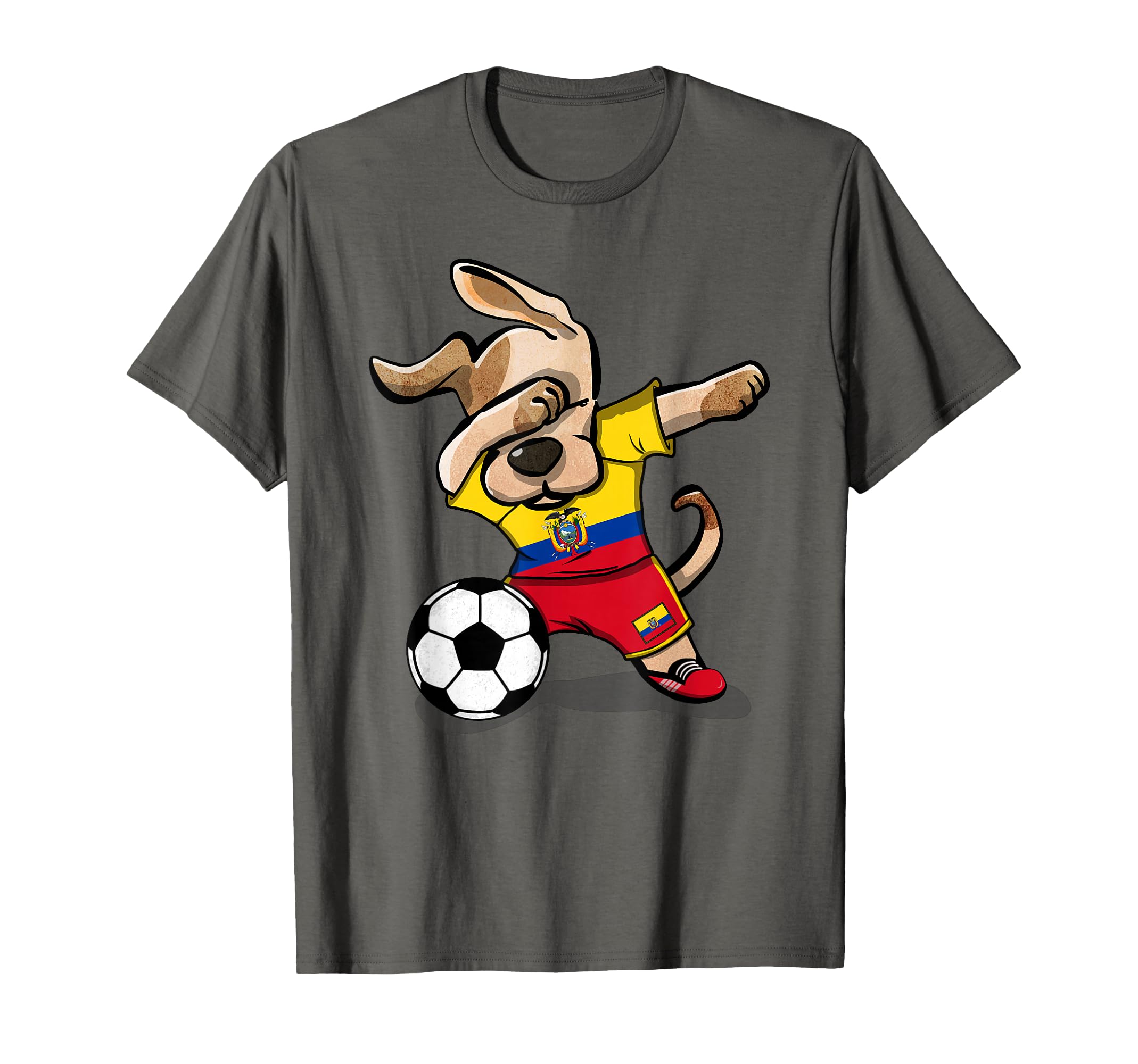 Dabbing Dog Ecuador Soccer Fans T-Shirt - Aesthetic Graphic for Adults - T-Shirt, Sweatshirt, Hoodie