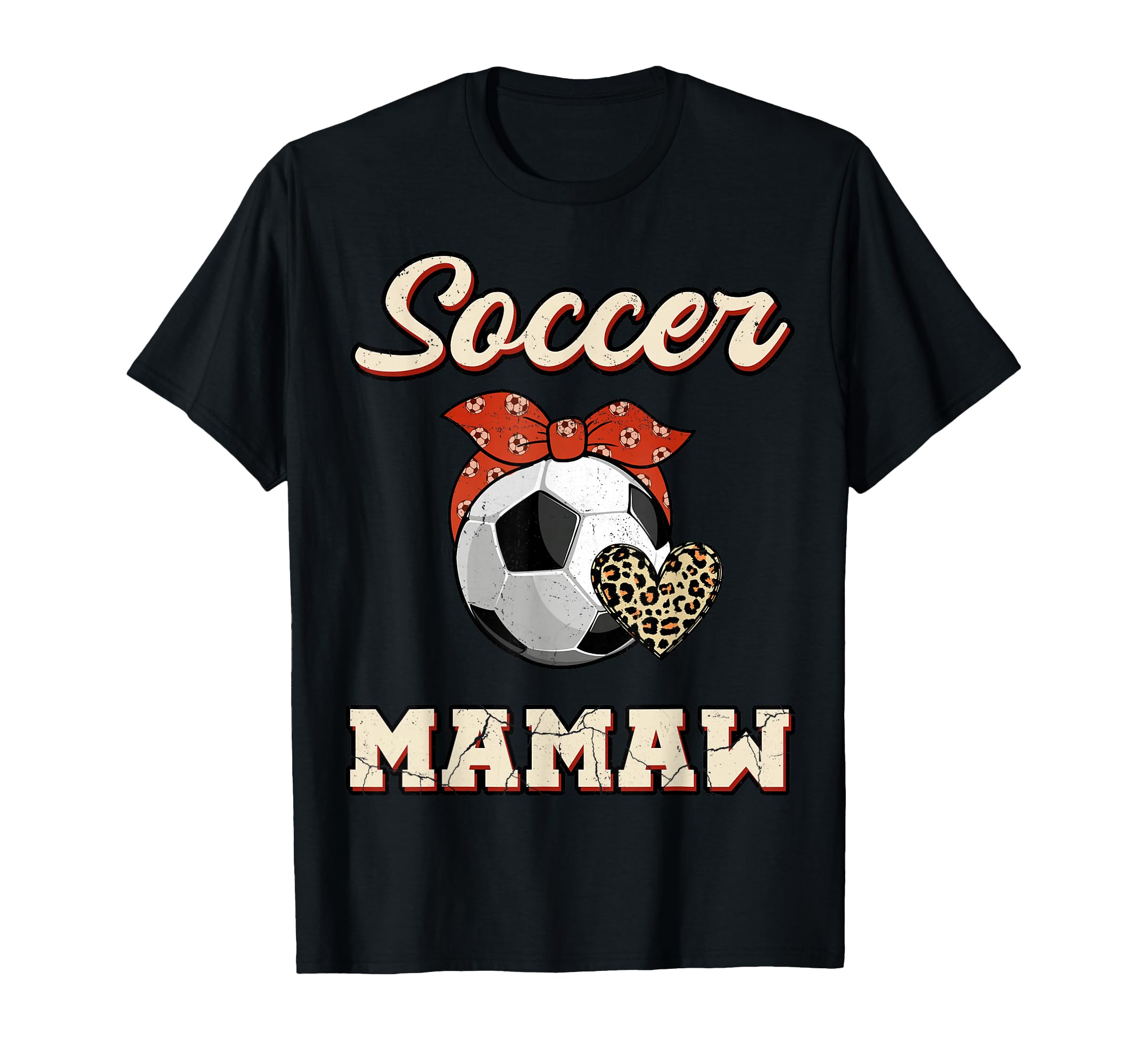 Soccer Mamaw Bandana Leopard Heart T-Shirt - Streetwear Style Men Women - T-Shirt, Sweatshirt, Hoodie