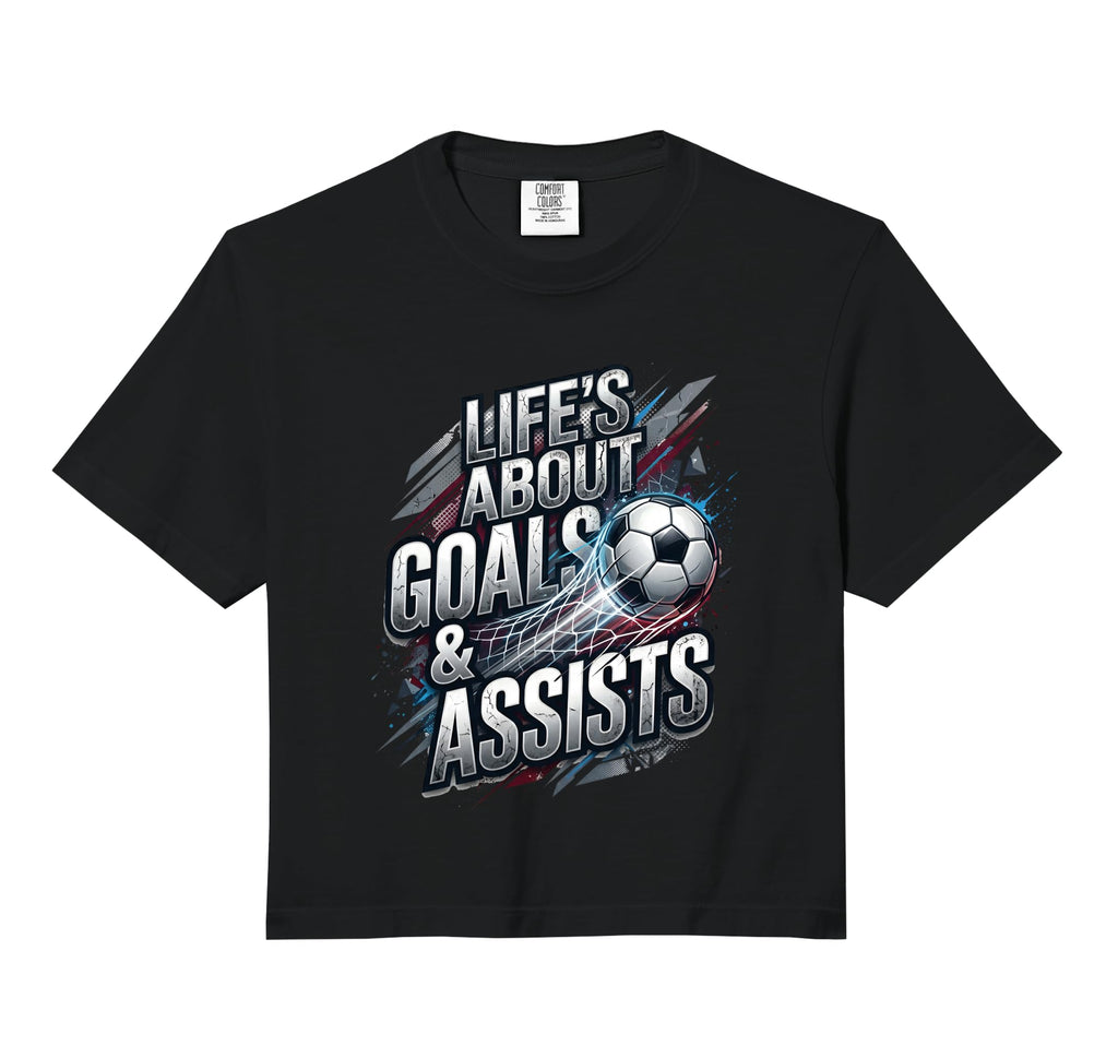 Lifes About Goals And Assist Soccer T-Shirt - Aesthetic Graphic for Adults - T-Shirt, Sweatshirt, Hoodie