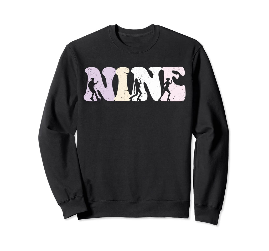 9 Year Old Roller Skating Birthday Sweatshirt - Minimalist Print Unisex - T-Shirt, Sweatshirt, Hoodie