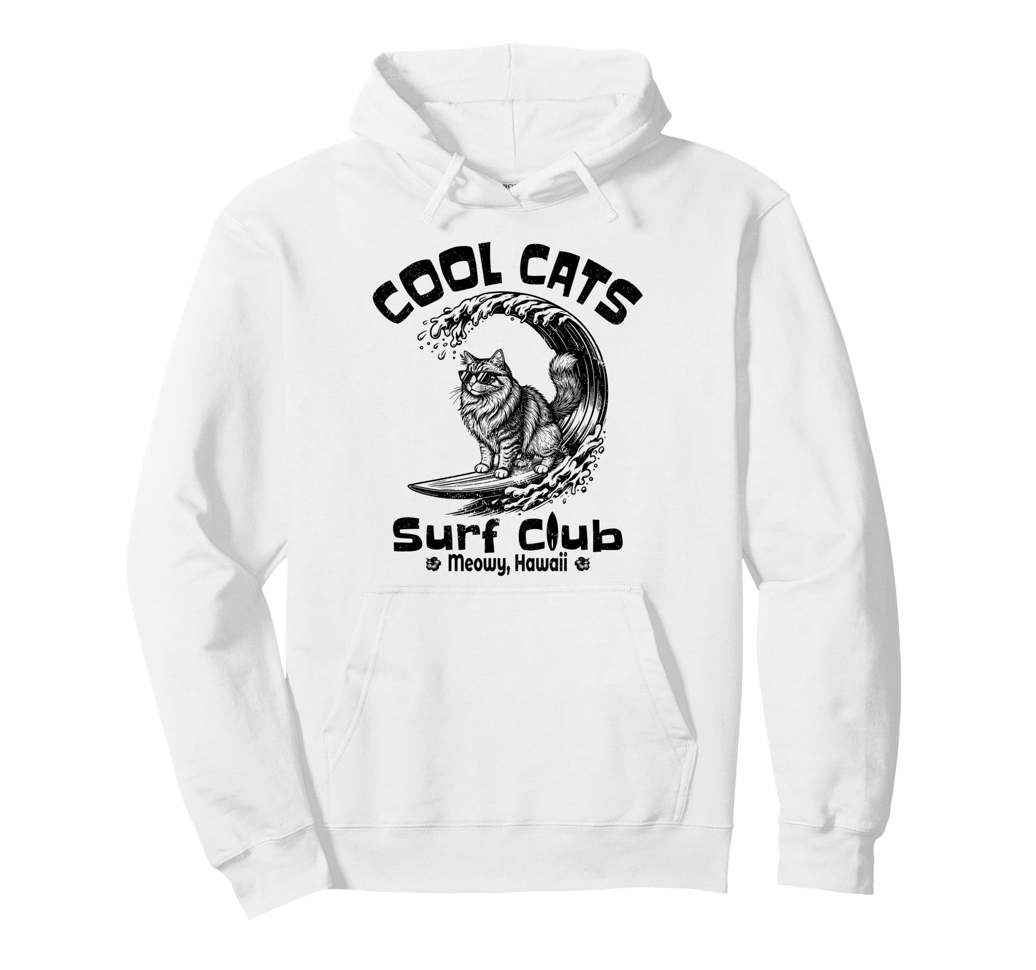 Cats Surf Club Meowy Hawaii Hoodie - Aesthetic Graphic Unisex - T-Shirt, Sweatshirt, Hoodie