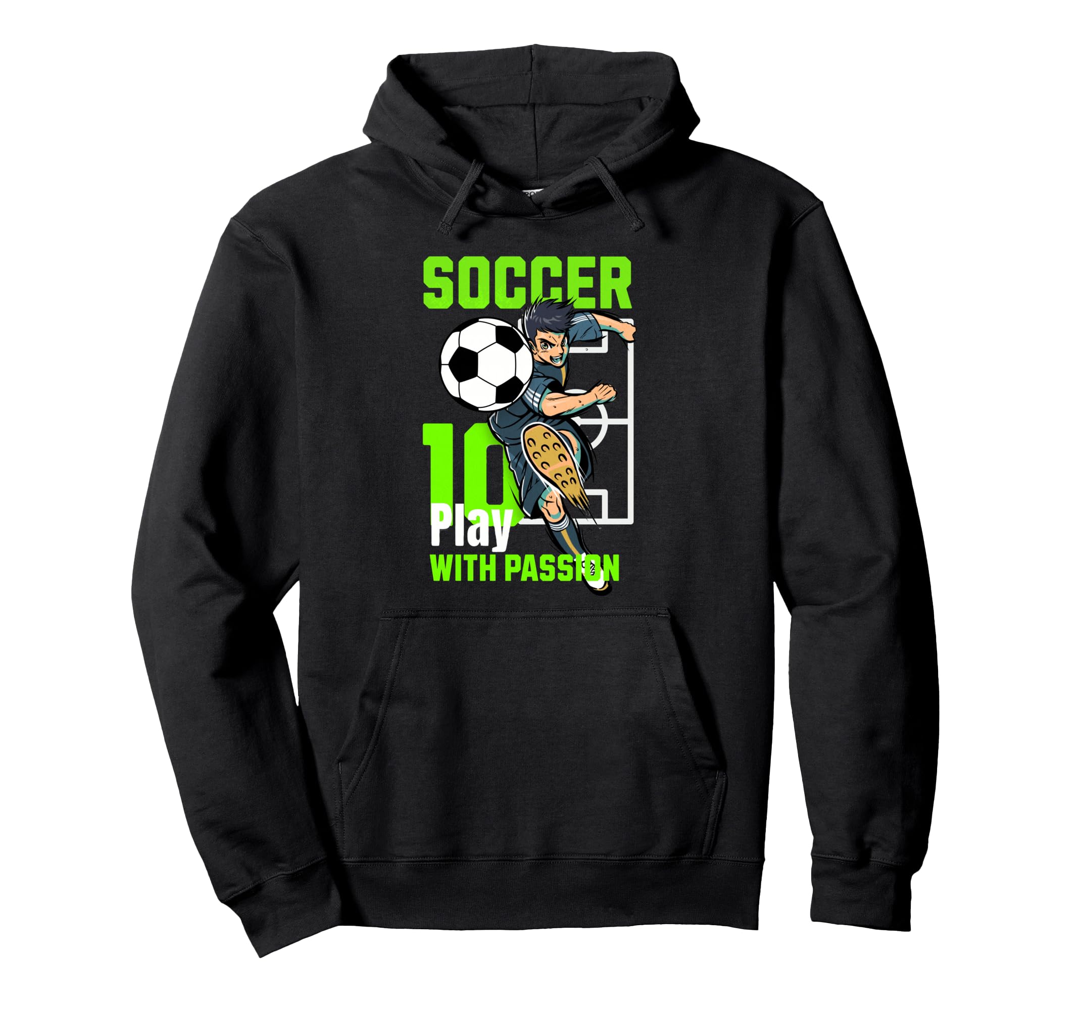 Fun Soccer Player Action Sports Art Hoodie - Graphic Print for Adults - T-Shirt, Sweatshirt, Hoodie