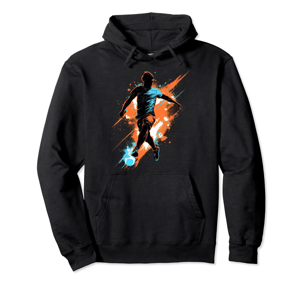 Soccer Player Silhouette Soccer Team Hoodie - Trendy Graphic Men Women - T-Shirt, Sweatshirt, Hoodie