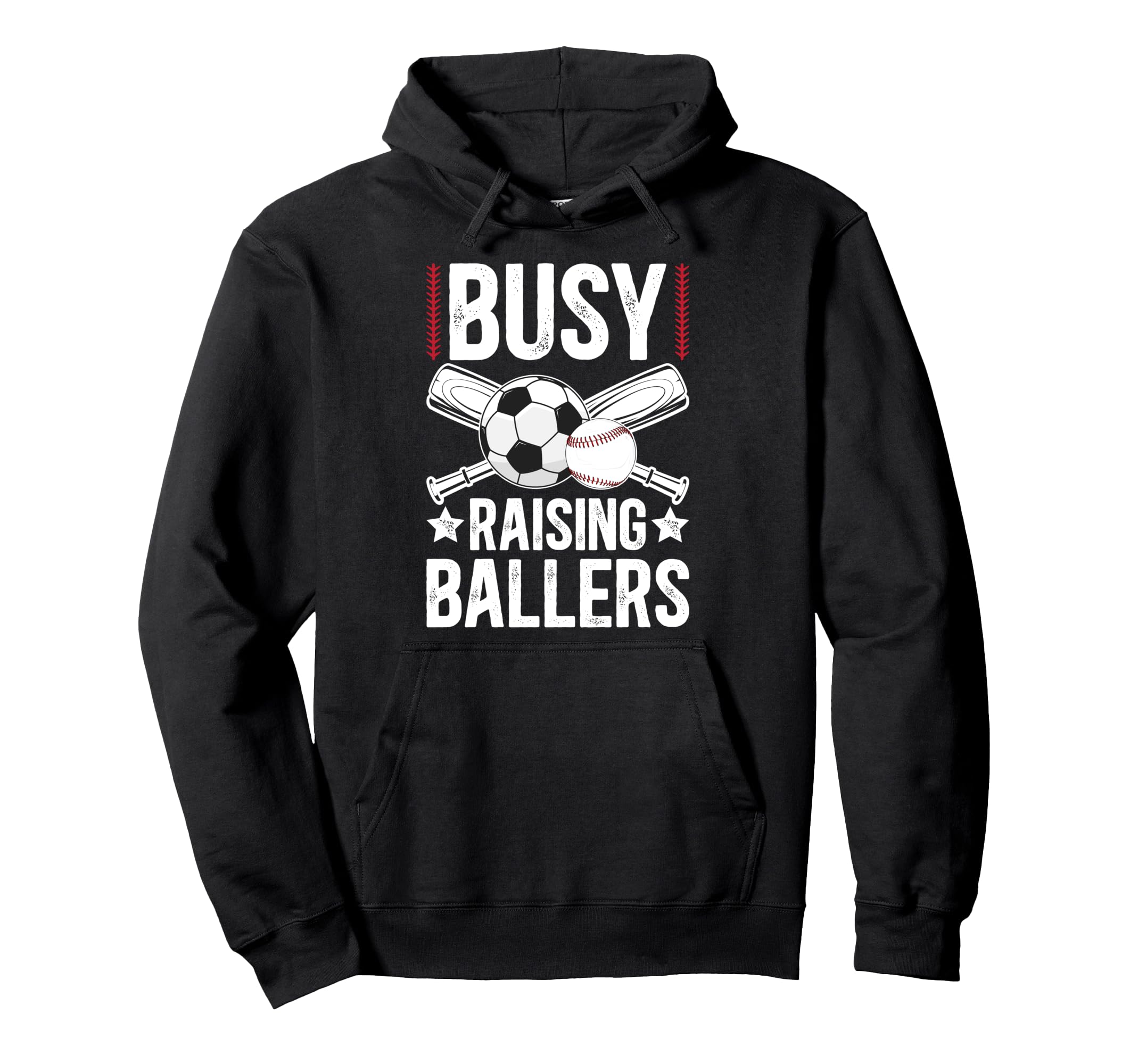 Busy Raising Ballers Soccer Baseball Hoodie - Aesthetic Graphic for Adults - T-Shirt, Sweatshirt, Hoodie