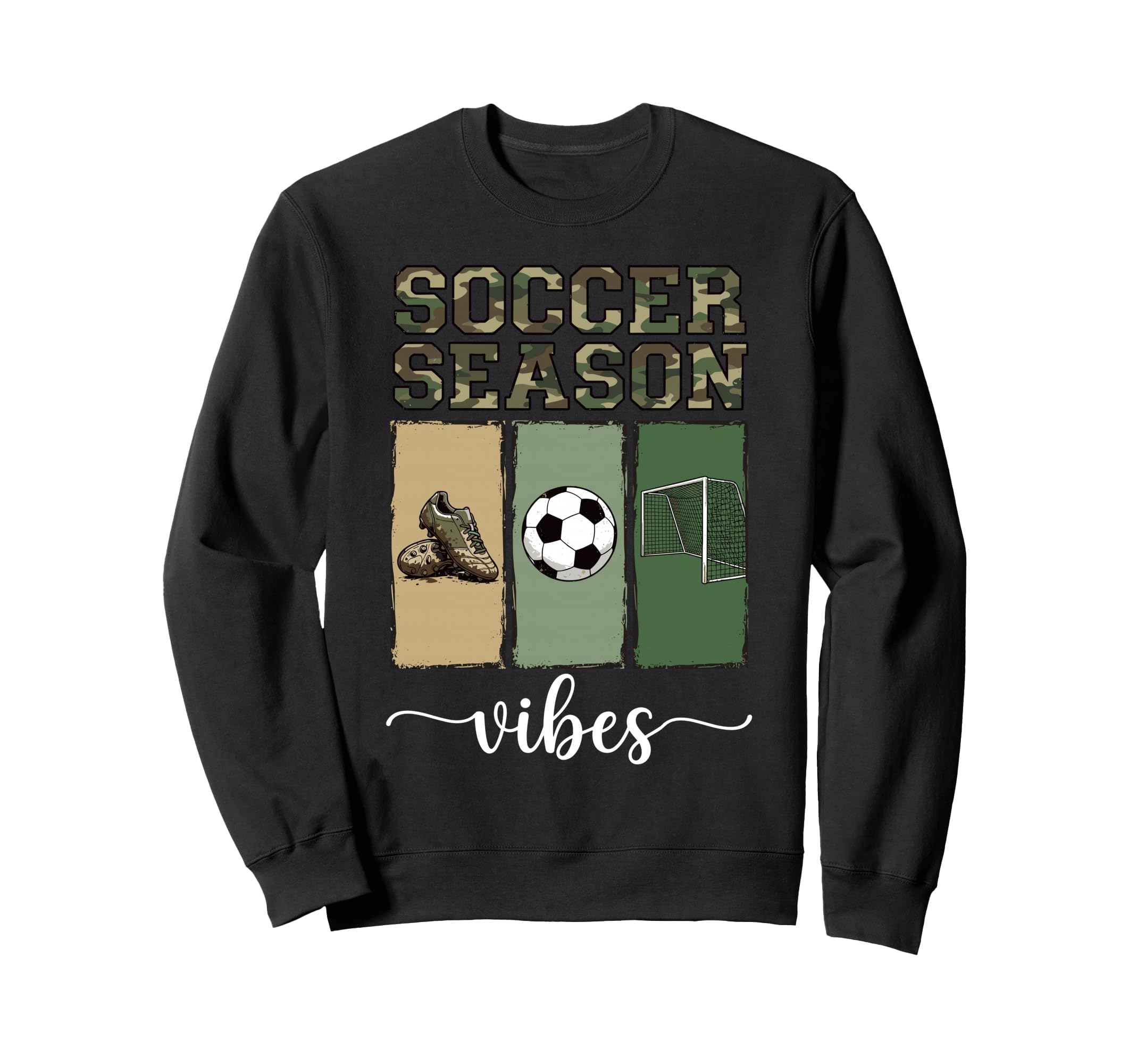 Camo Soccer Season Goal And Cleats Sweatshirt - Custom Art Print Unisex - T-Shirt, Sweatshirt, Hoodie