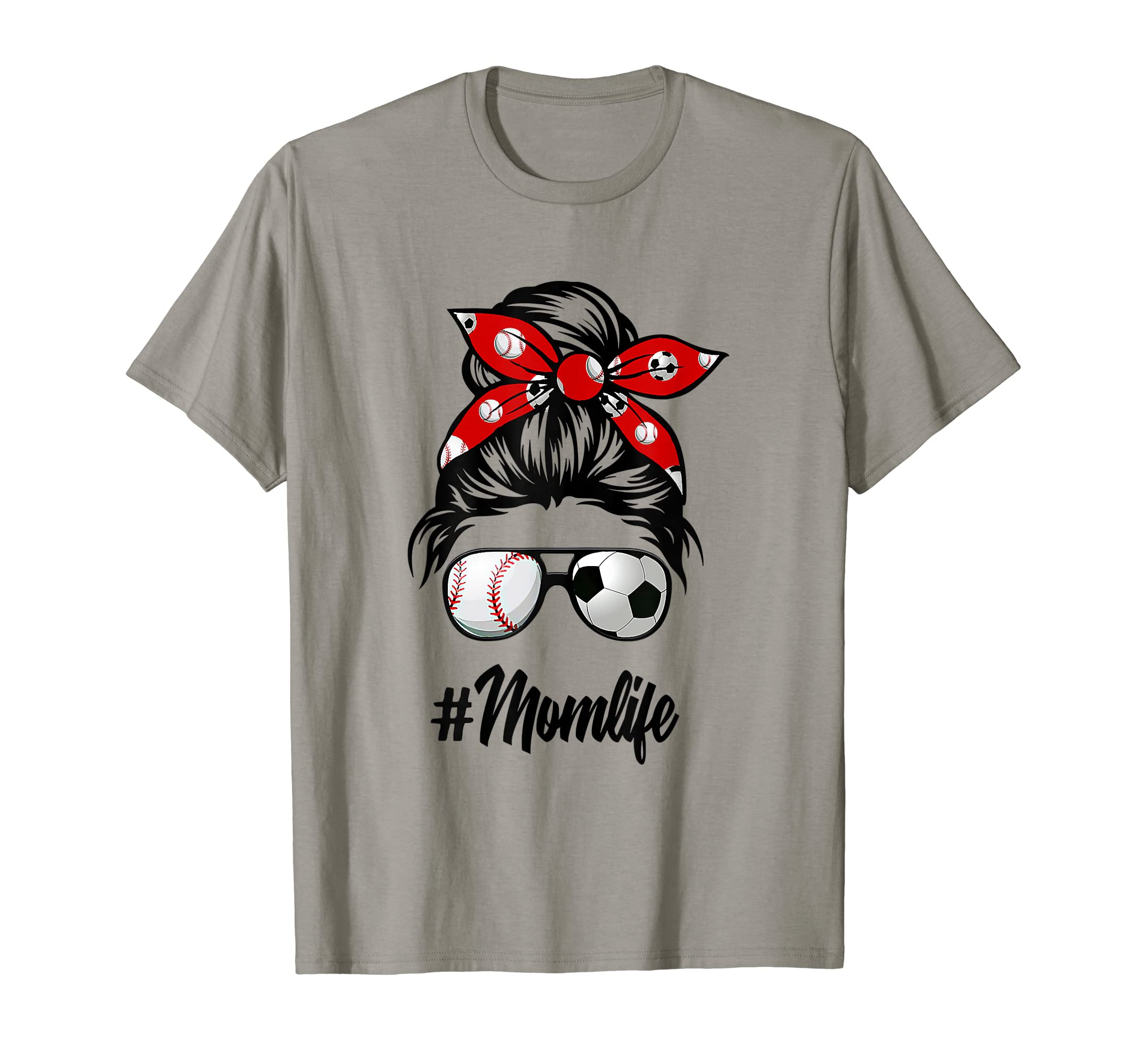 Classy Mom Life Soccer Messy Bun T-Shirt - Graphic Print Men Women - T-Shirt, Sweatshirt, Hoodie