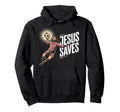Jesus Saves Soccer Goalkeeper Fun Hoodie - Casual Everyday Wear Men Women - T-Shirt, Sweatshirt, Hoodie