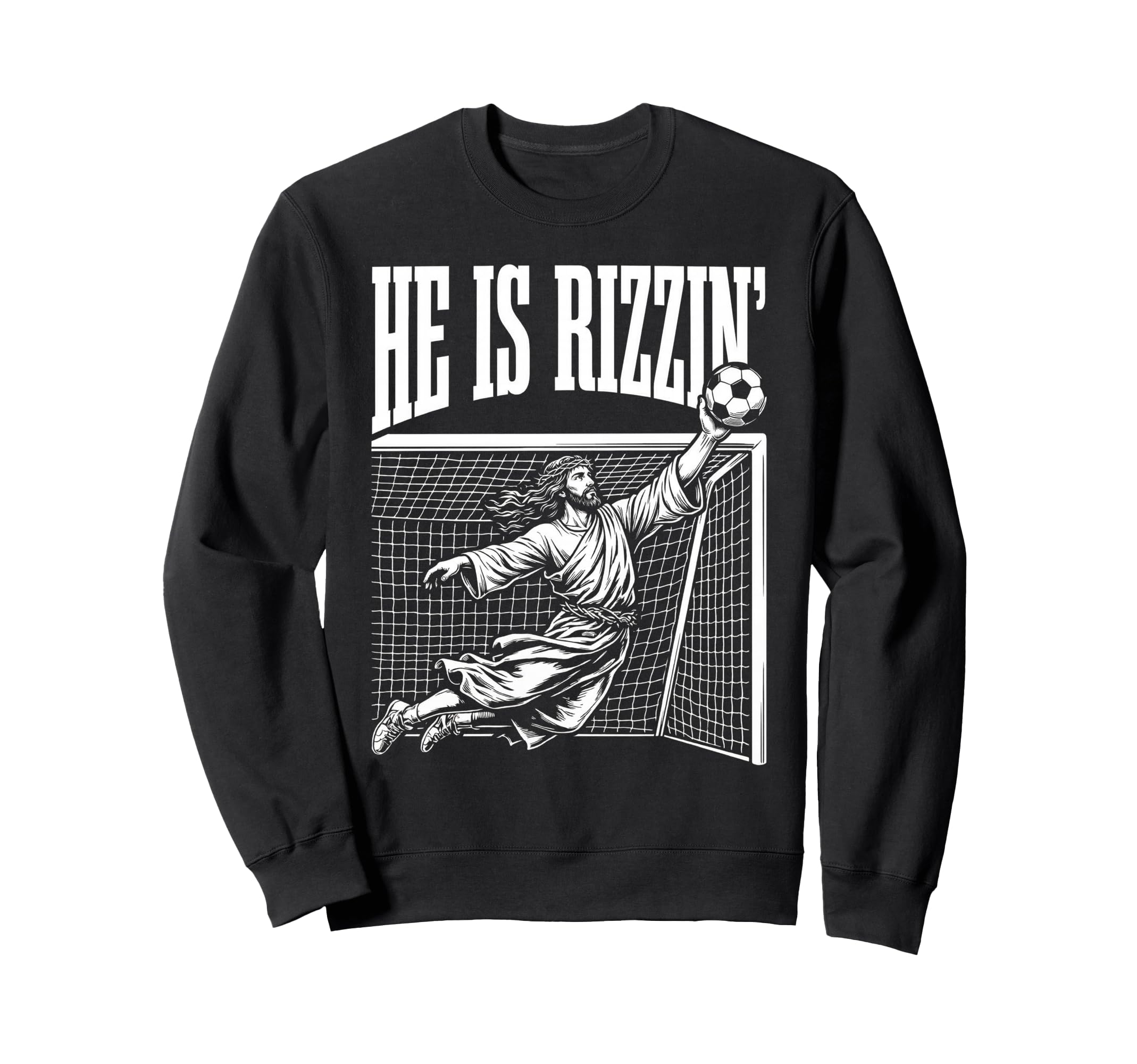 Easter He Is Rizzin Funny Sweatshirt - Minimalist Print for Adults - T-Shirt, Sweatshirt, Hoodie