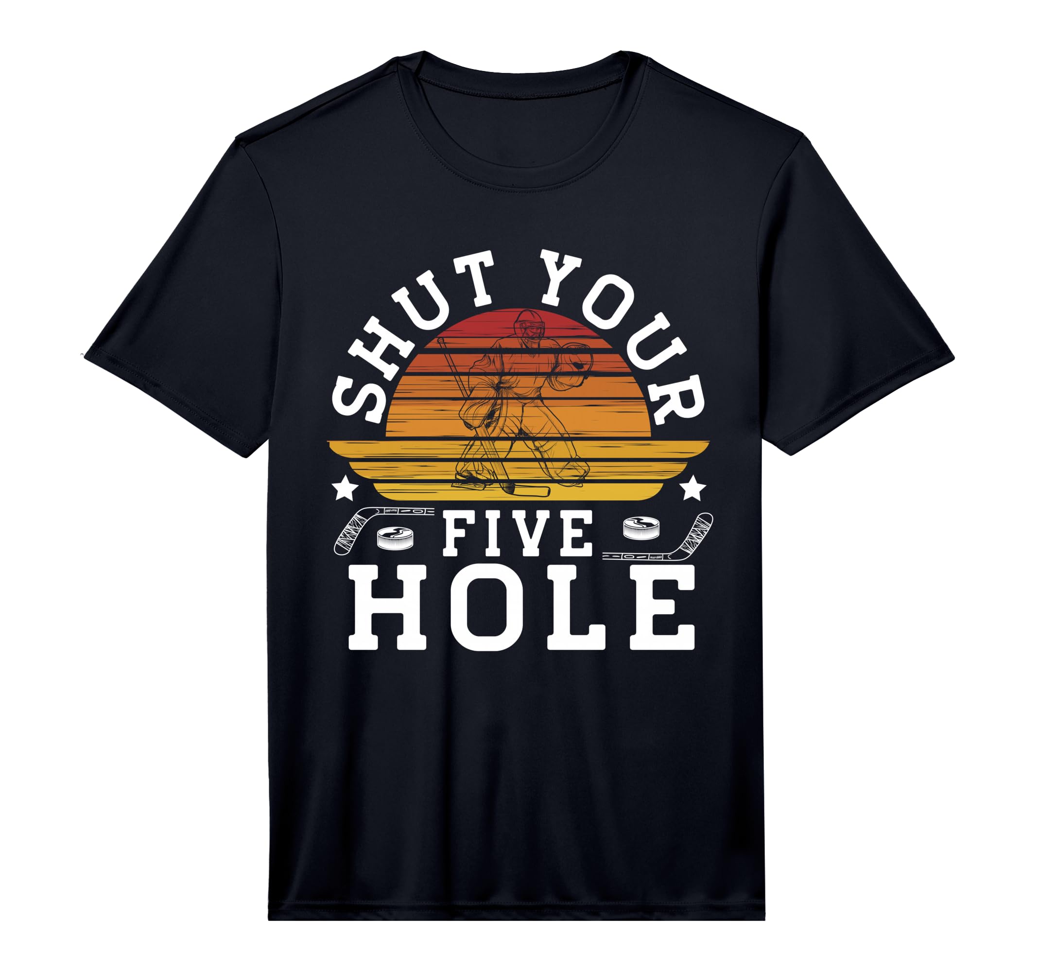 Mens Shut Your Five Hole Ice Hockey T-Shirt - Streetwear Style for Adults - T-Shirt, Sweatshirt, Hoodie