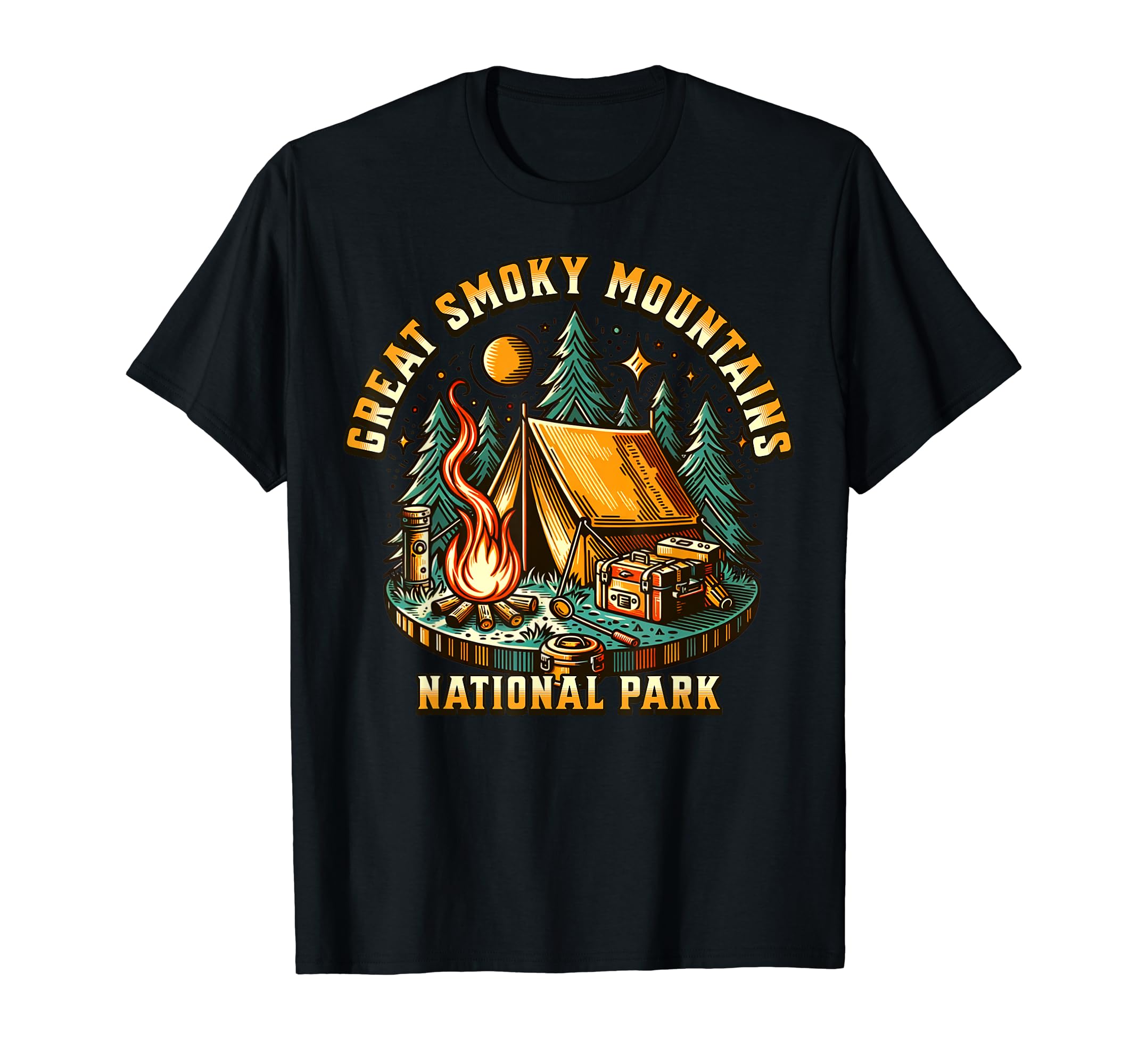 Camping Forest Great Smoky Mountains T-Shirt - Fun Novelty Design Unisex - T-Shirt, Sweatshirt, Hoodie