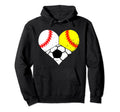 Baseball Softball Soccer Heart Funny Hoodie - Aesthetic Graphic Unisex - T-Shirt, Sweatshirt, Hoodie