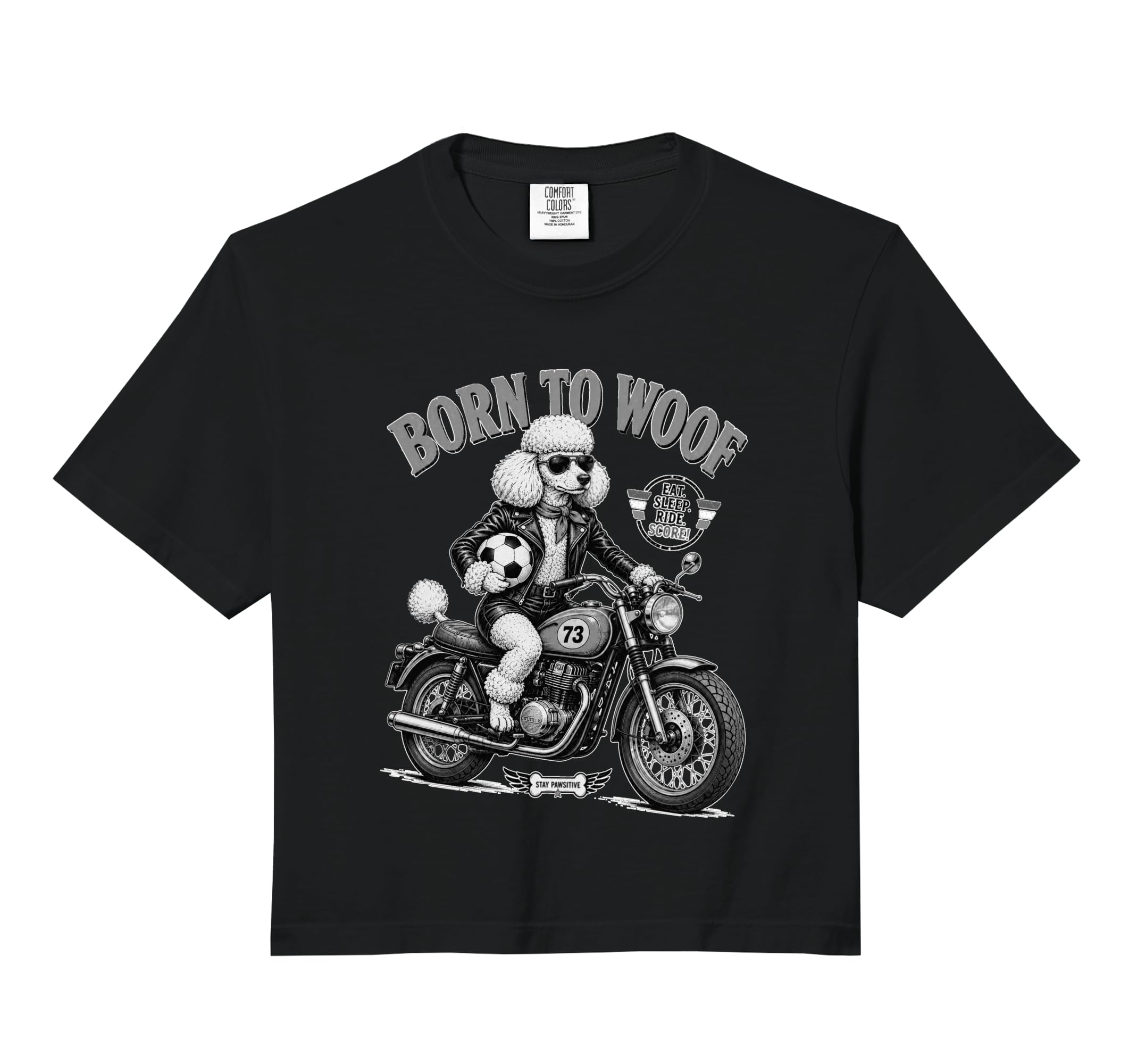 Poodle Motorbike Love Footbal Soccer T-Shirt - Trendy Graphic for Adults - T-Shirt, Sweatshirt, Hoodie