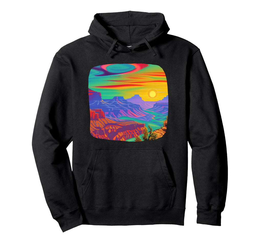 Grand Canyon Vaporwave Wanderlust Hoodie - Graphic Print for Adults - T-Shirt, Sweatshirt, Hoodie
