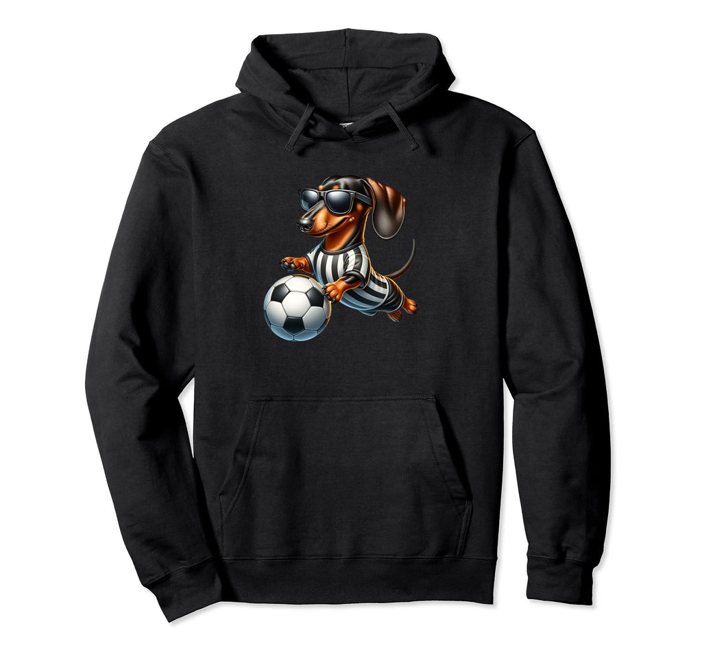 Dachshund Soccer Player Wiener Dog Fan Hoodie - Aesthetic Graphic Unisex - T-Shirt, Sweatshirt, Hoodie