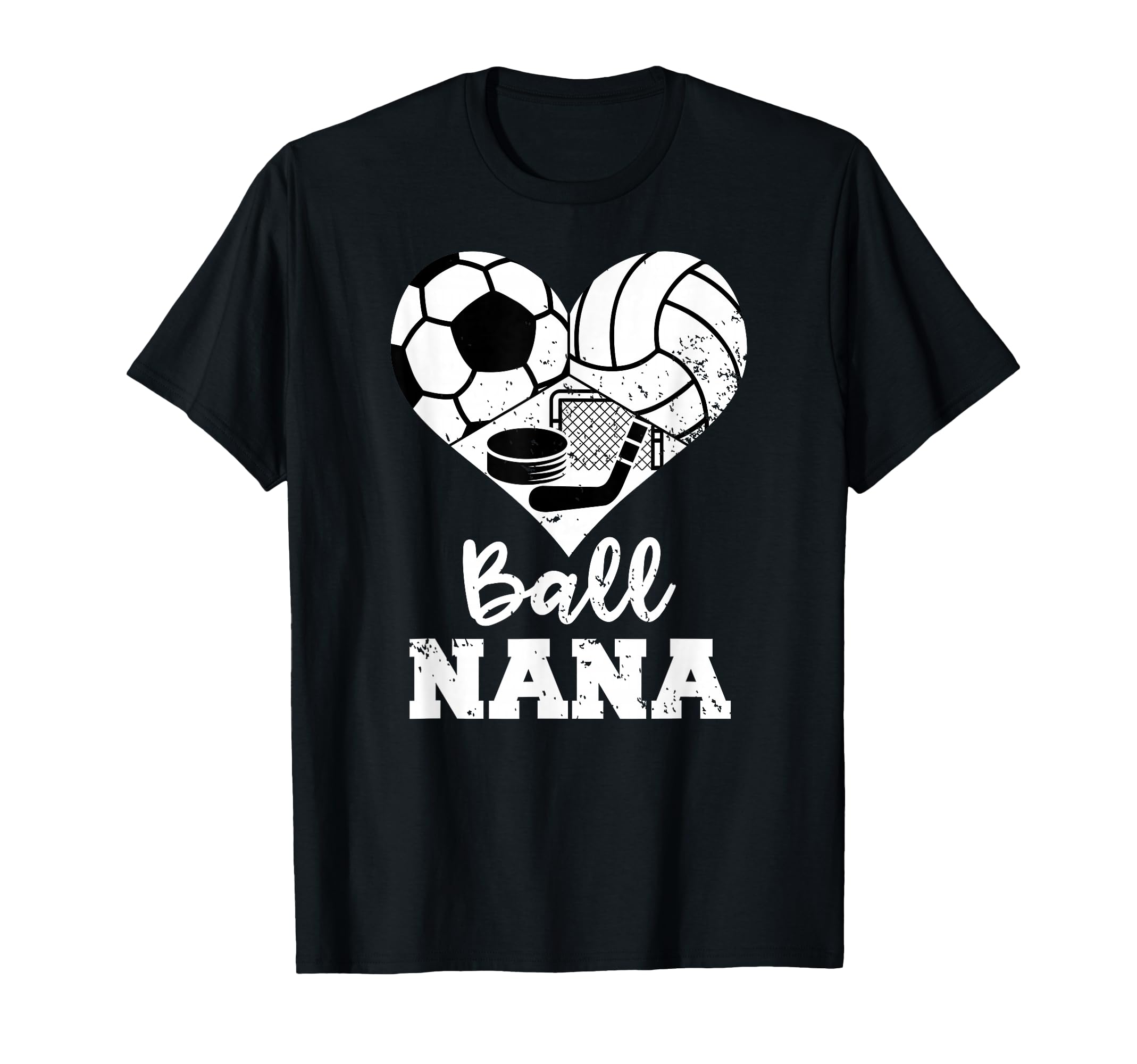 Ball Nana Heart Funny Soccer T-Shirt - Casual Everyday Wear Men Women - T-Shirt, Sweatshirt, Hoodie