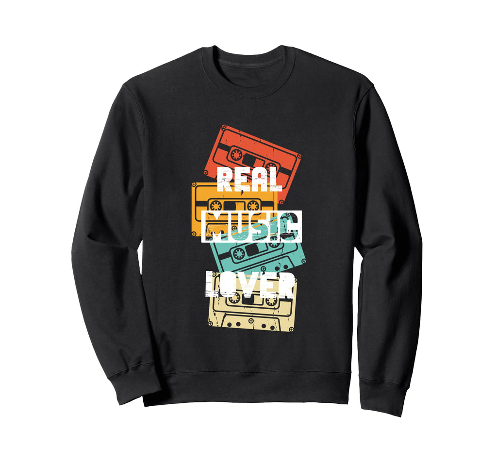 Real Music Lover Cassette Tapes Sweatshirt - Graphic Print Men Women - T-Shirt, Sweatshirt, Hoodie